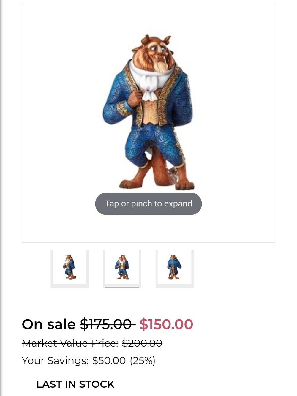 Disney Beast Figurine Decorative Statue NIB